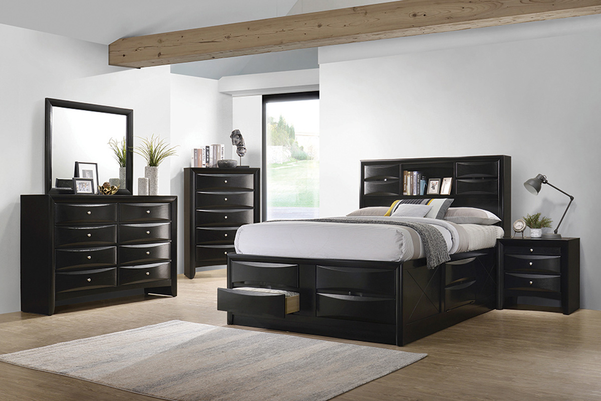 Briana Queen Platform Storage Bed Black