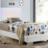 Felicity Twin Panel Bed With LED Lighting Glossy White