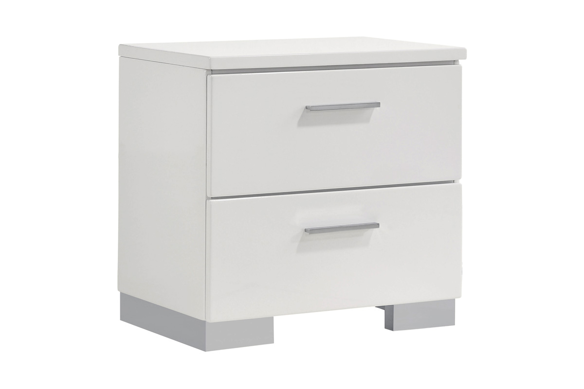 Felicity 2-Drawer Nightstand Glossy White