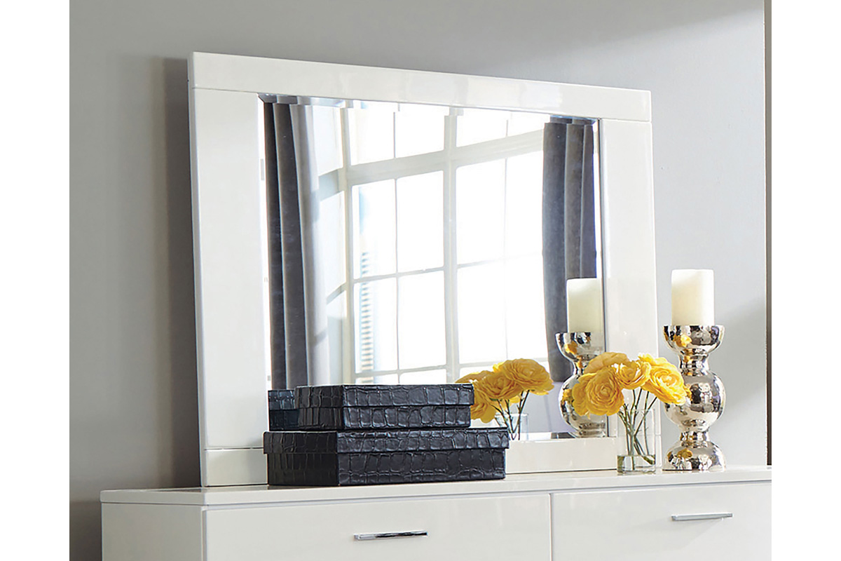 Felicity Rectangle Dresser Mirror Glossy White