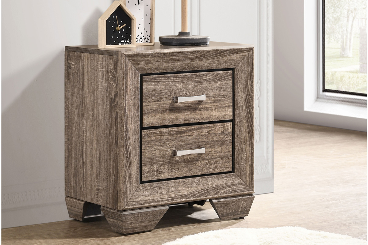Kauffman 2-Drawer Nightstand Washed Taupe