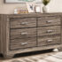 Kauffman 6-Drawer Dresser Washed Taupe