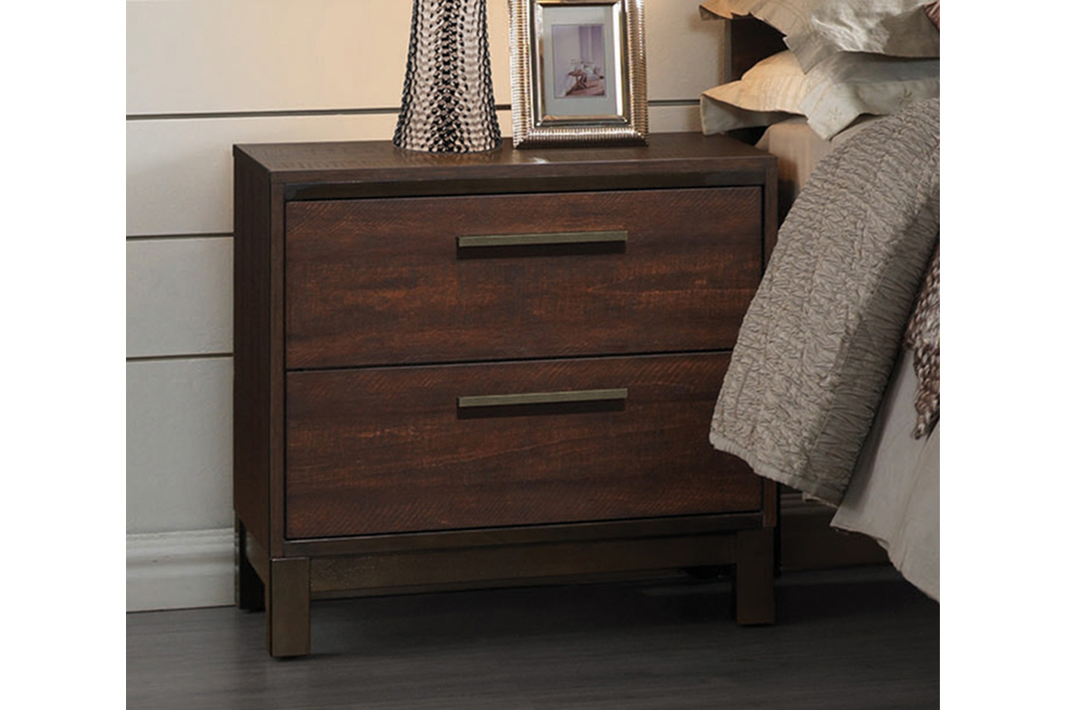 Edmonton 2-Drawer Nightstand Rustic Tobacco