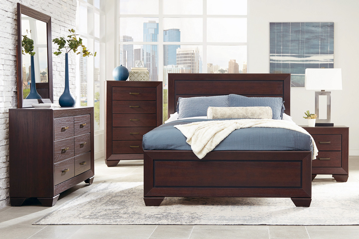 Kauffman Queen Panel Bed Dark Cocoa
