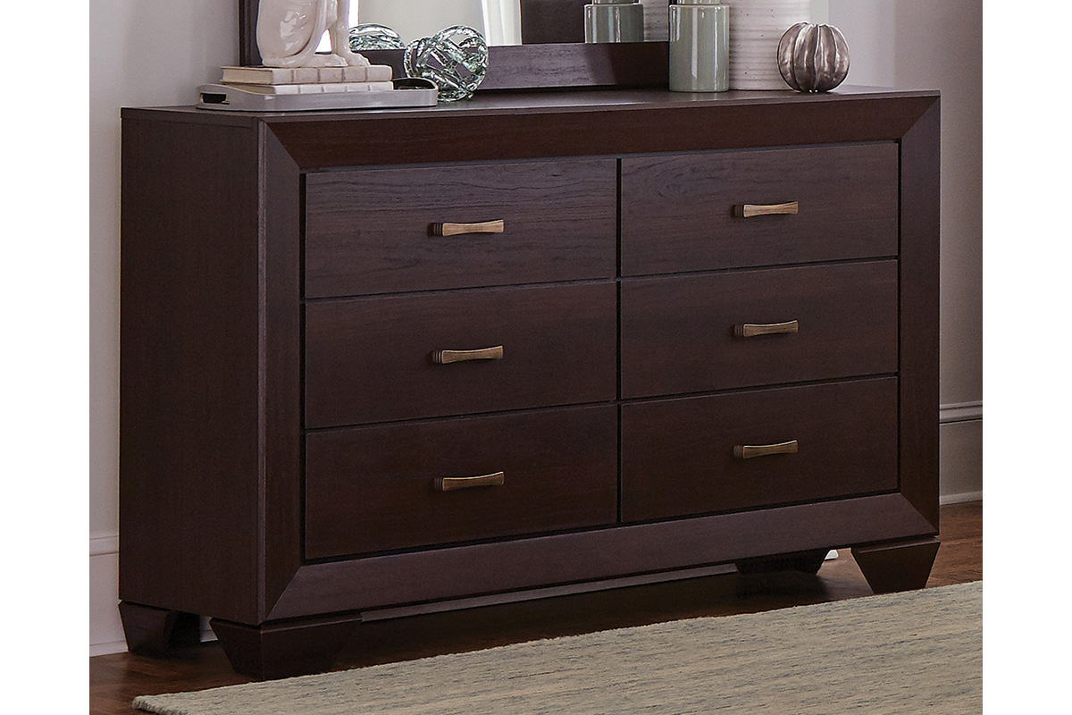 Kauffman 6-Drawer Dresser Dark Cocoa