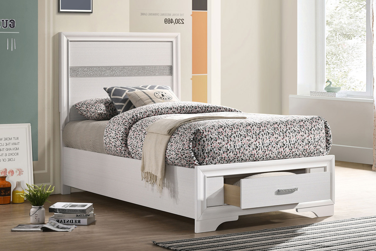 Miranda Twin Storage Bed White