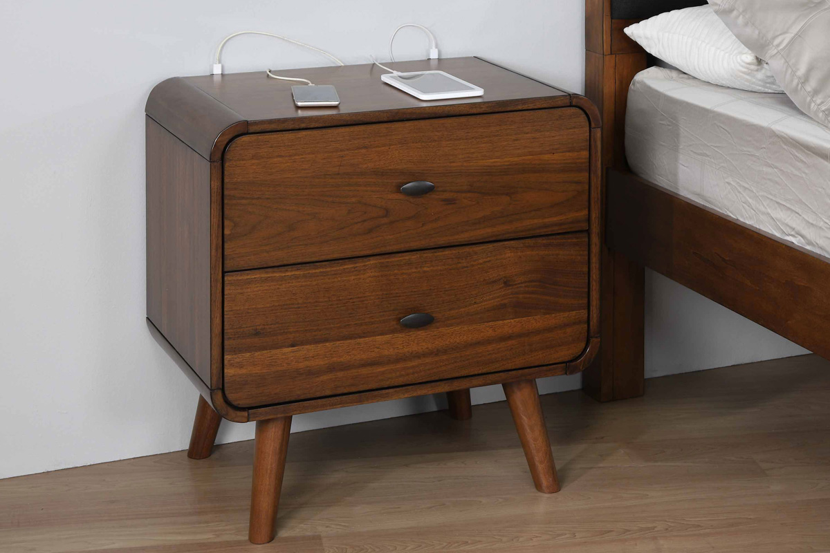 Robyn 2-Drawer Nightstand Dark Walnut