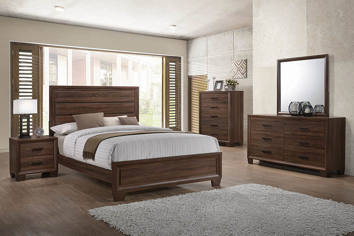 Brandon Full Panel Bed Medium Warm Brown