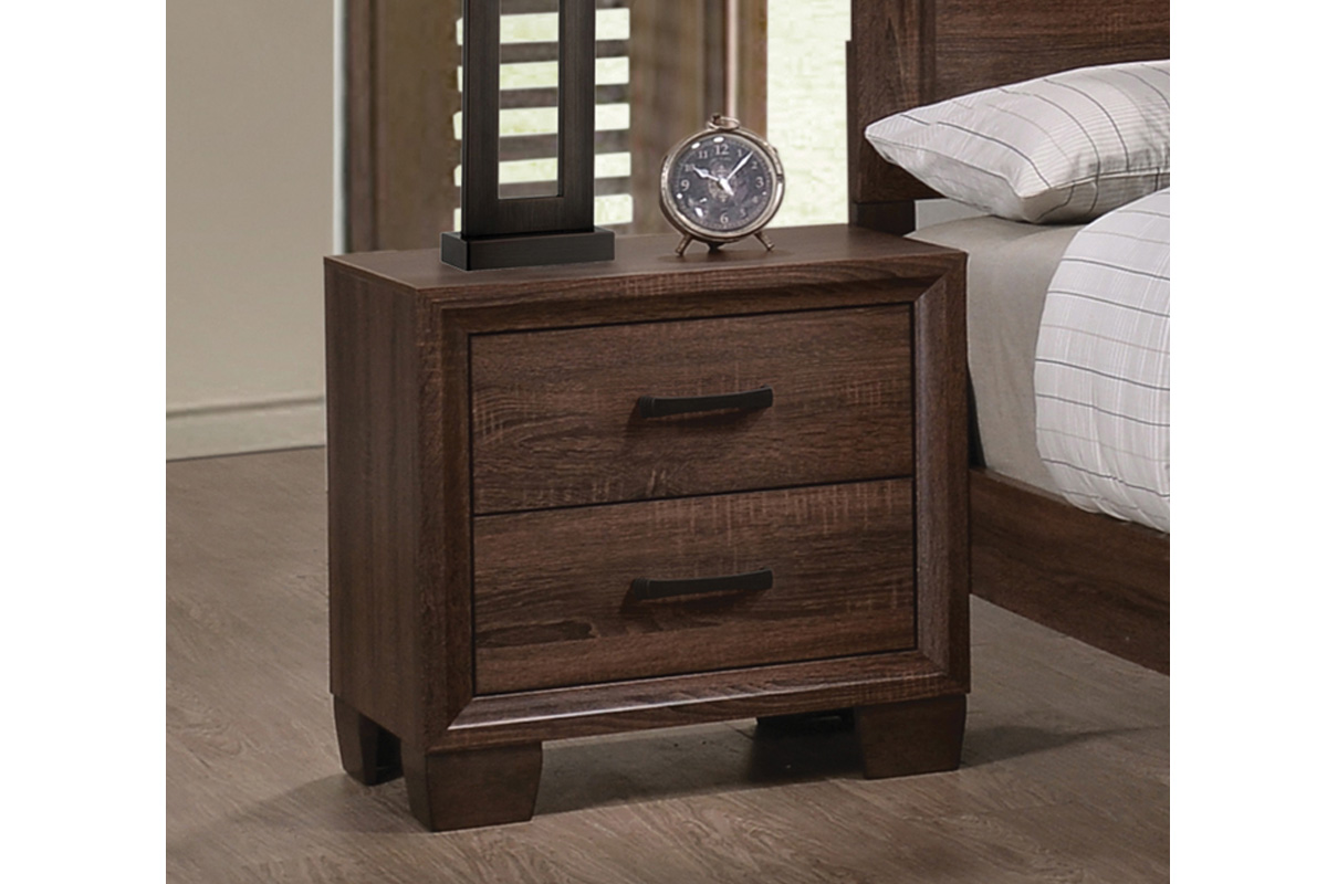 Brandon 2-Drawer Nightstand Medium Warm Brown