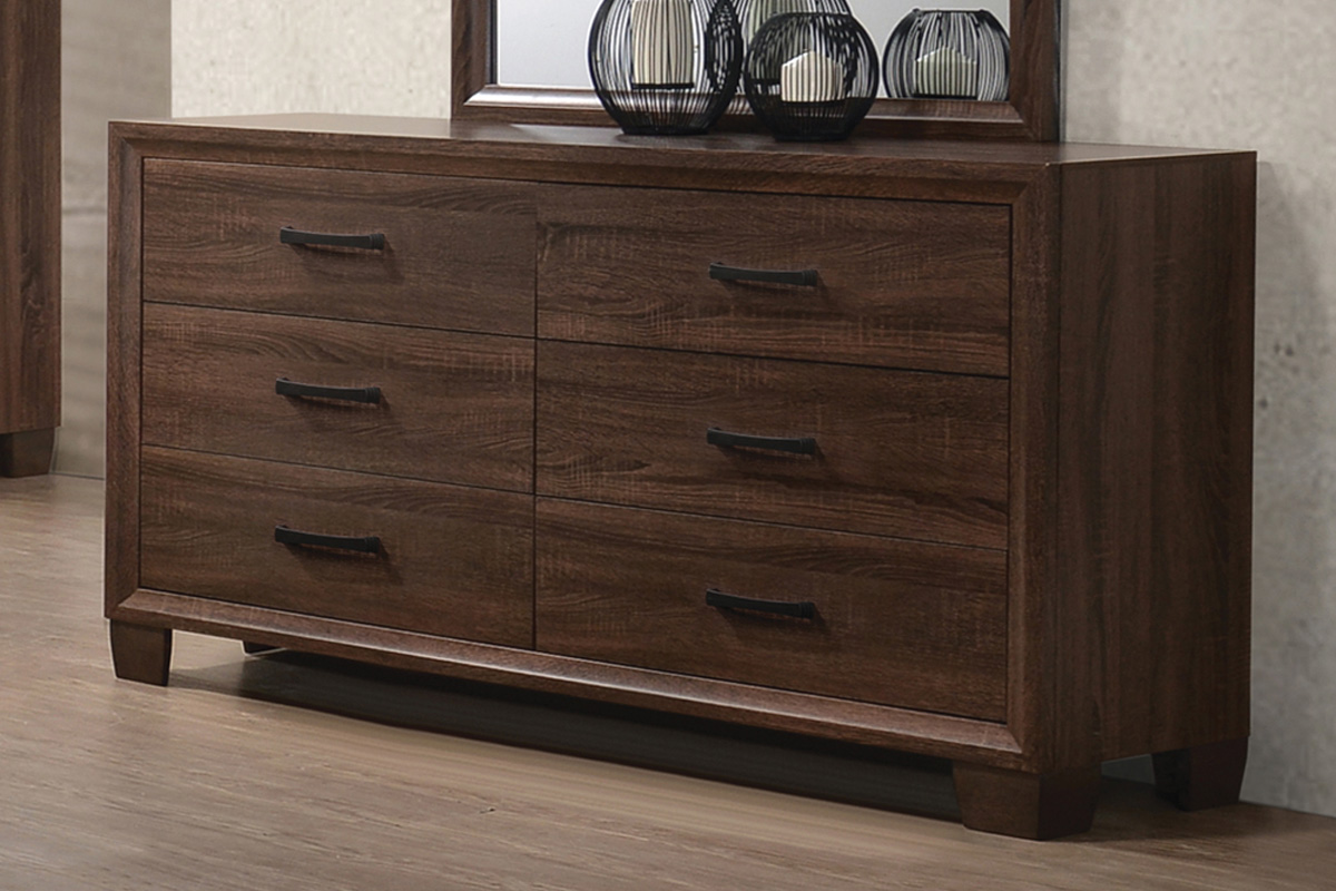 Brandon 6-Drawer Dresser Medium Warm Brown