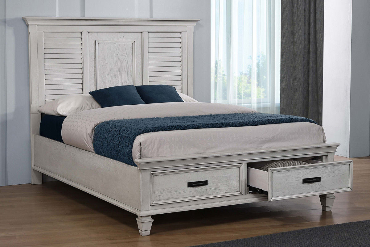 Franco California King Storage Bed Antique White