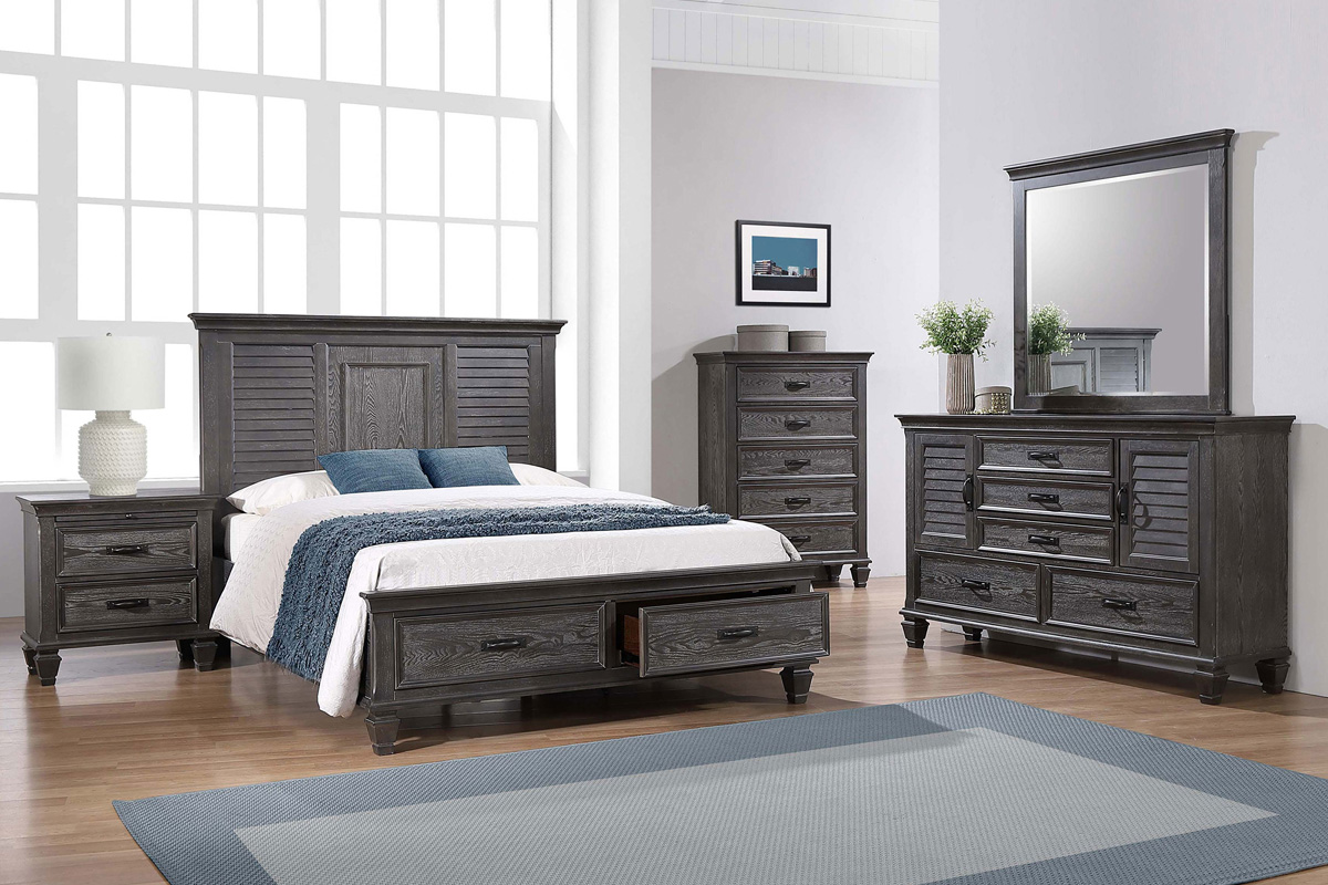 Franco Eastern King Platform Storage Bed Weathered Sage