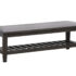 Franco Upholstered Bench With Slatted Shelf Weathered Sage