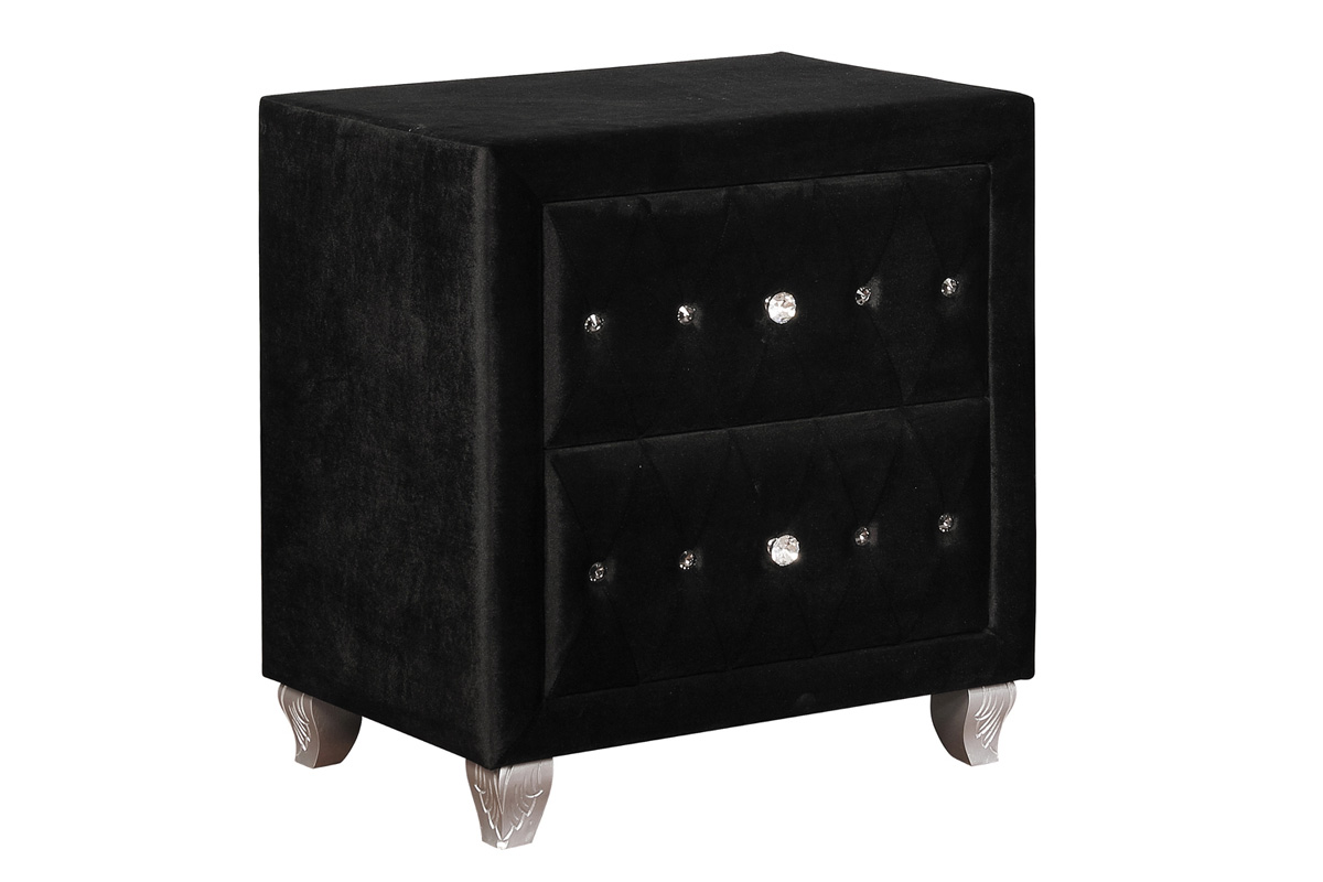 Deanna 2-Drawer Rectangular Nightstand Black