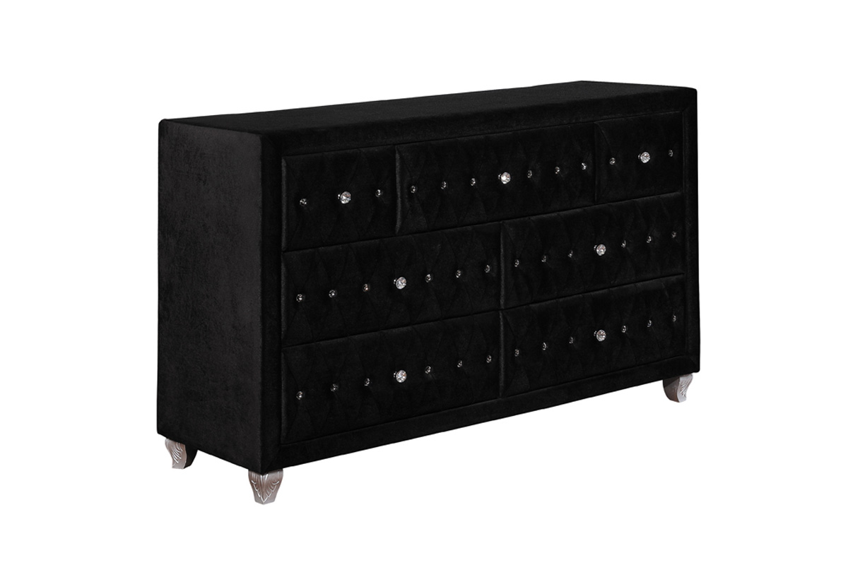 Deanna 7-Drawer Rectangular Dresser Black - Exotic & Rustic Furniture Deanna 7-Drawer Rectangular Dresser Black - Exotic & Rustic Furniture