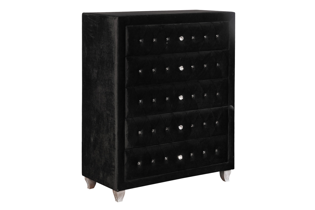 Deanna Deanna 5-Drawer Rectangular Chest Black