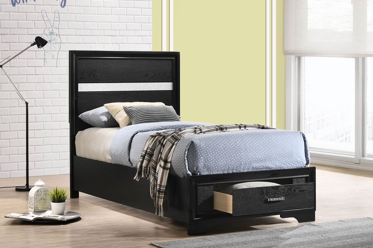 Miranda Twin Storage Bed Black
