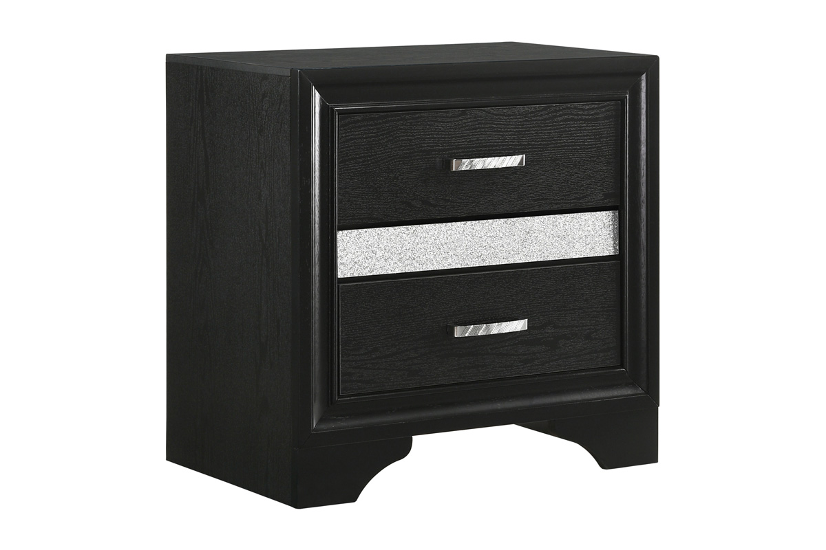 Miranda 2-Drawer Nightstand Tray Black