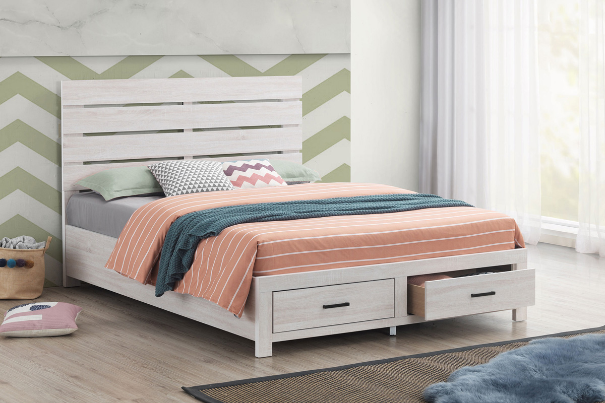 Brantford Queen Storage Bed Coastal White