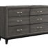 Watson 6-Drawer Dresser Grey Oak And Black