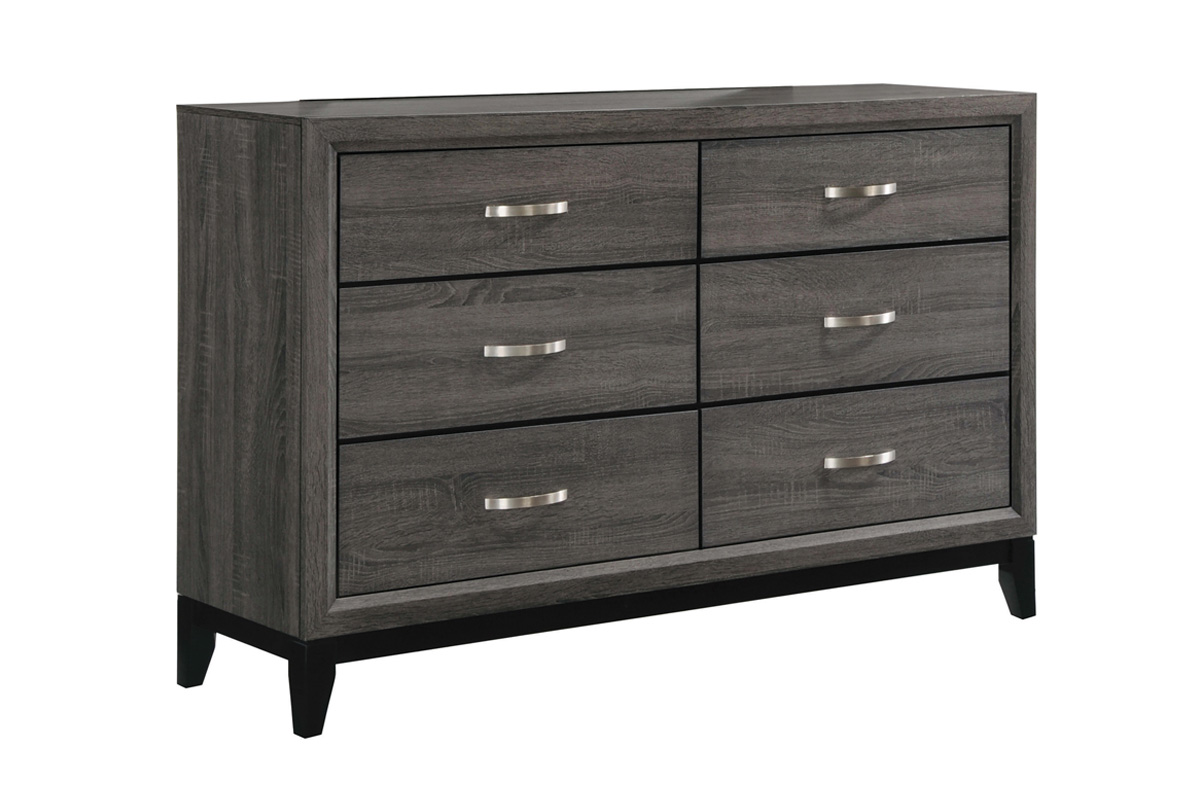Watson 6-Drawer Dresser Grey Oak And Black