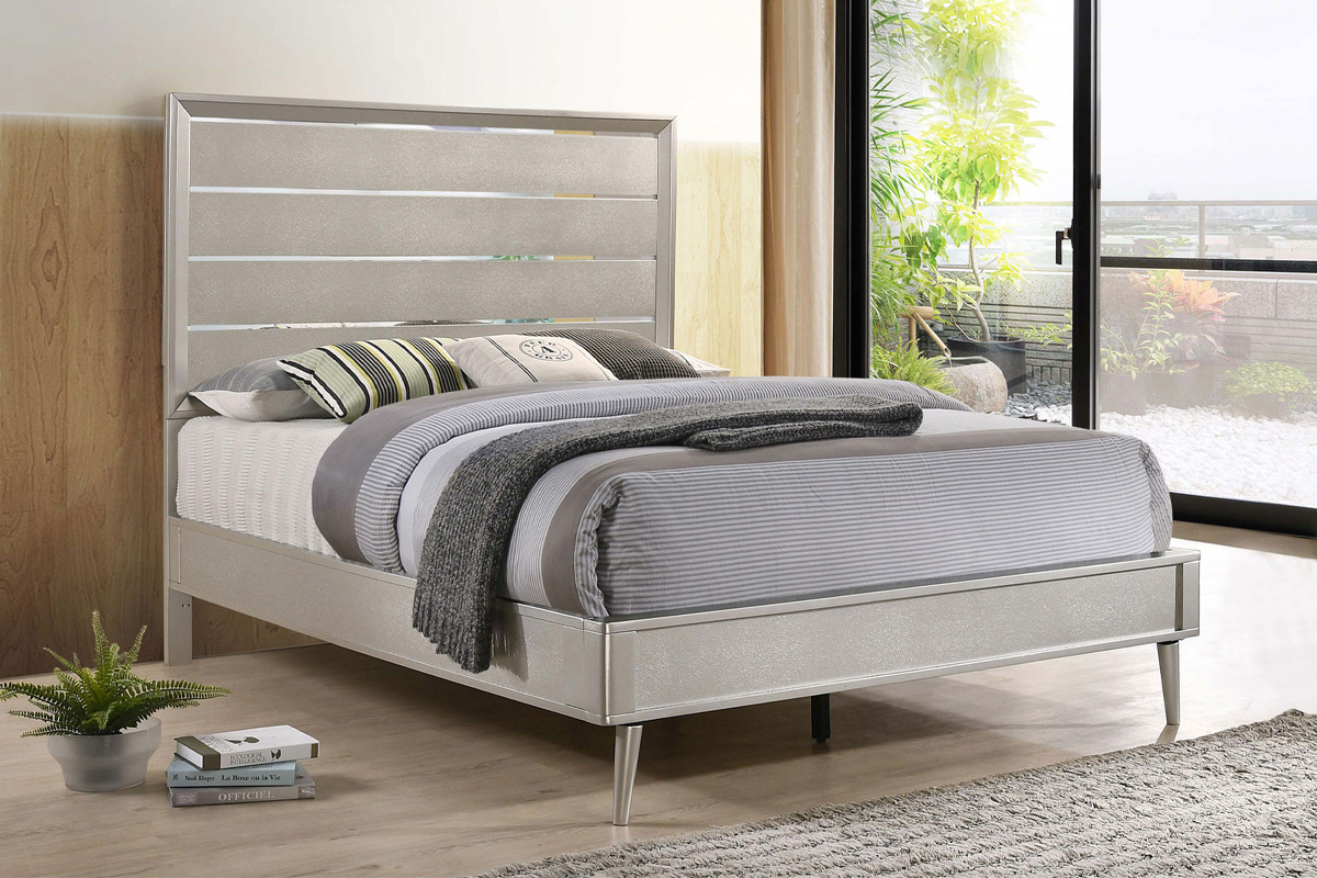 Ramon Full Panel Bed Metallic Sterling