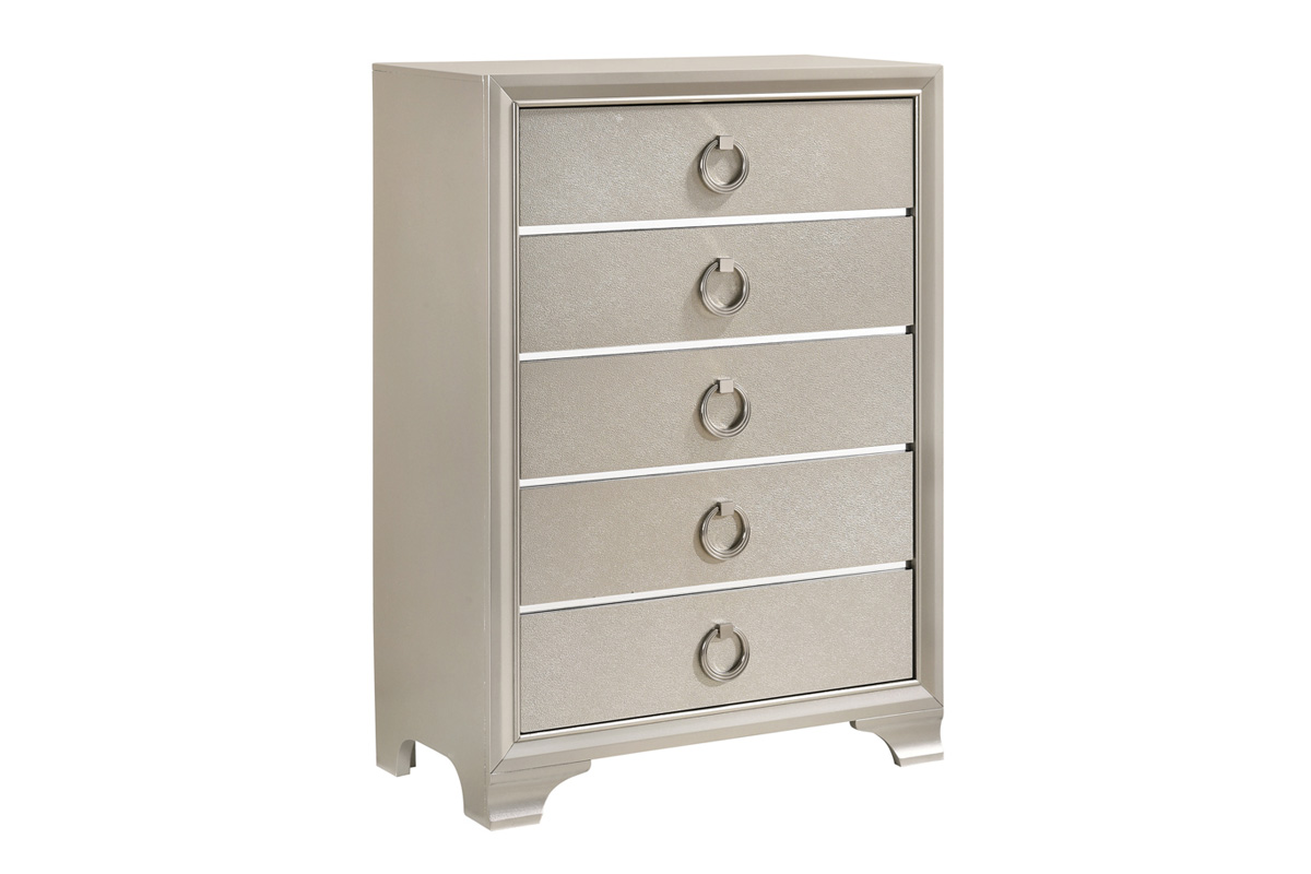 Salford 5-Drawer Chest Metallic Sterling