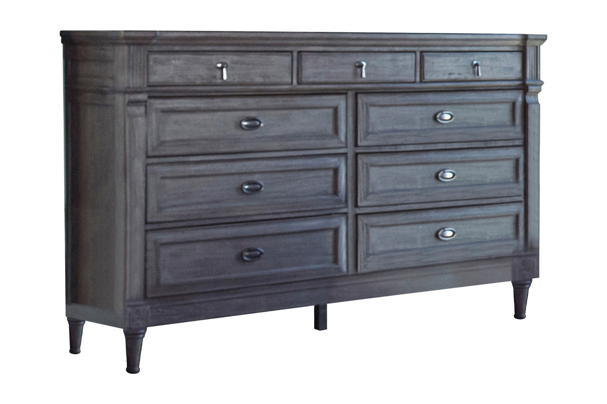 Alderwood 9-Drawer Dresser French Grey