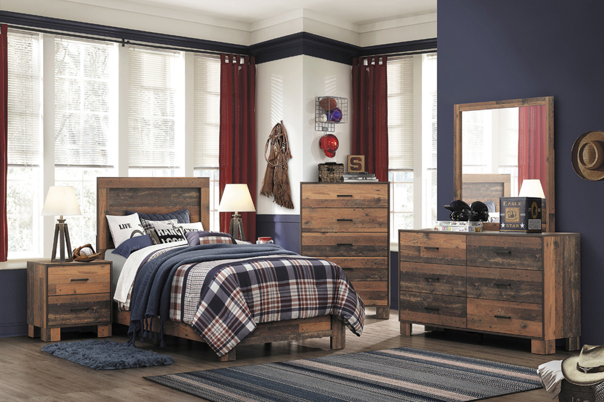 Sidney Twin Panel Bed Rustic Pine