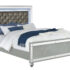 Gunnison Queen Panel Bed With LED Lighting Silver Metallic