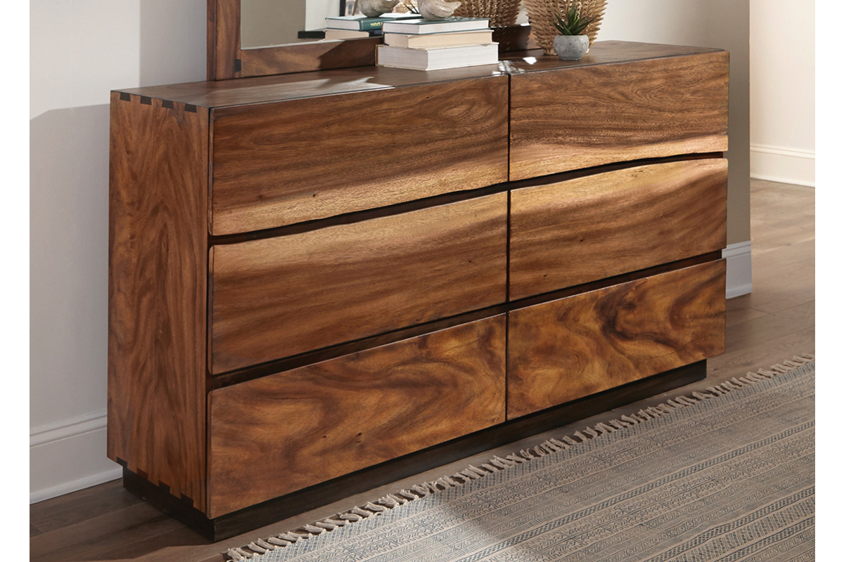 Winslow 6-Drawer Dresser Smokey Walnut And Coffee Bean