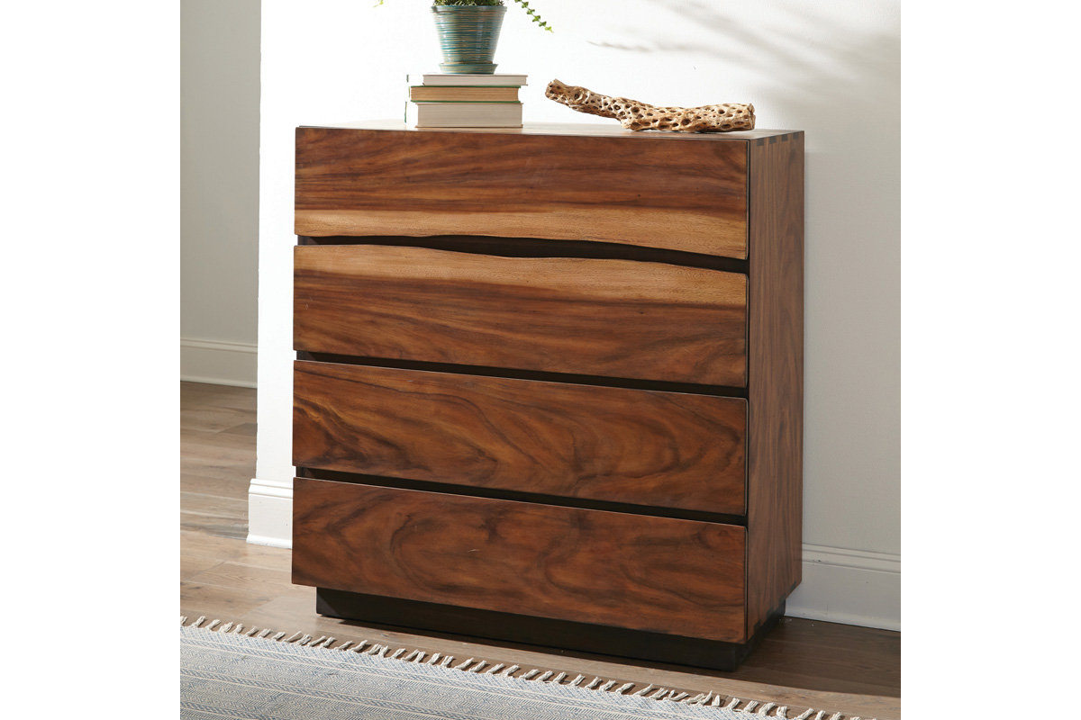 Winslow 4-Drawer Chest Smokey Walnut And Coffee Bean