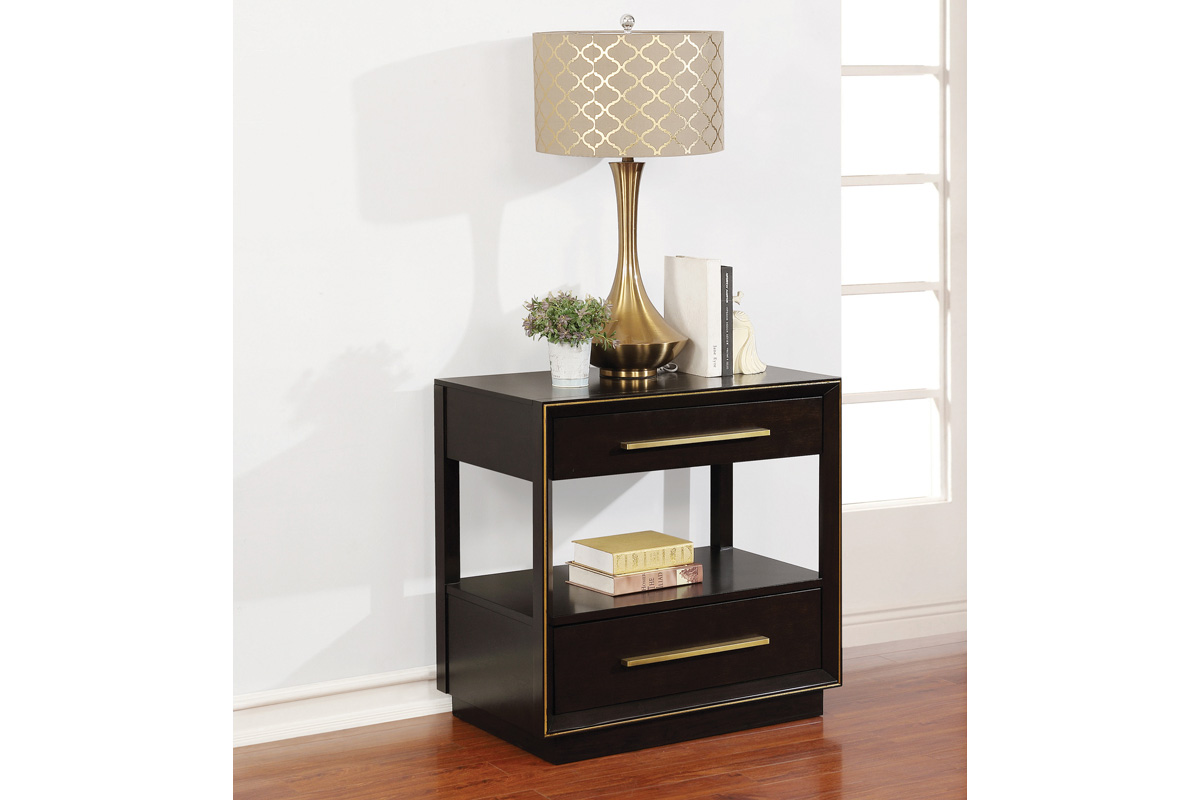Durango 2-Drawer Nightstand Smoked Peppercorn