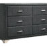 Melody 6-Drawer Upholstered Dresser Grey