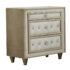 Antonella 3-Drawer Upholstered Nightstand Ivory And Camel