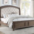 Emmett Tufted Headboard Queen Panel Bed Walnut And Beige