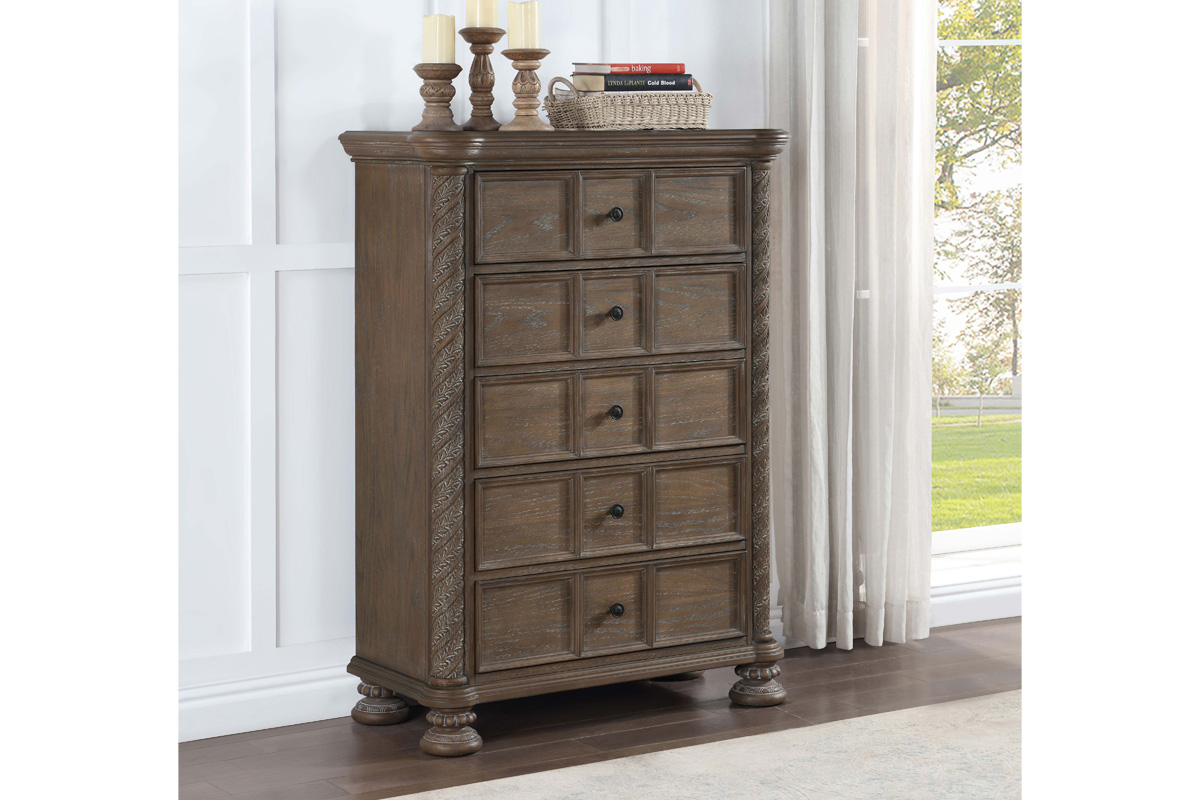 Emmett 5-Drawer Chest Walnut