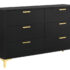 Kendall 6-Drawer Dresser Black And Gold