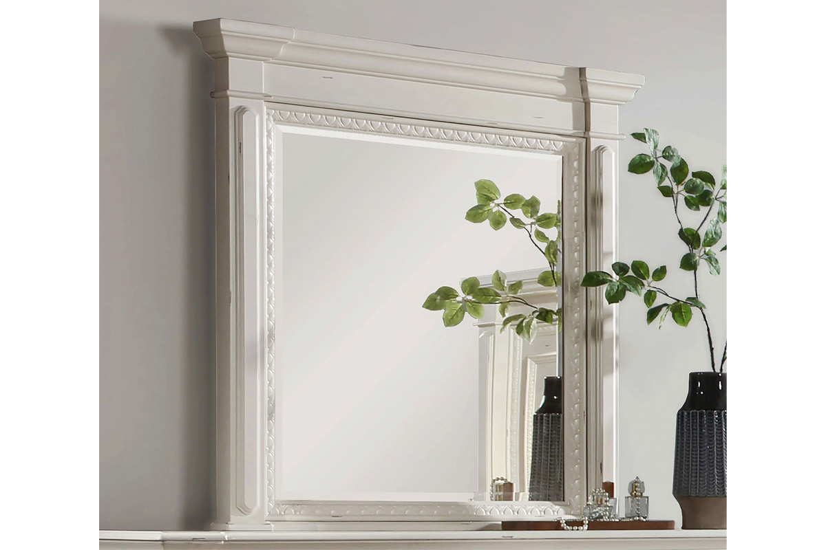 Evelyn Rectangular Dresser Mirror Antique White