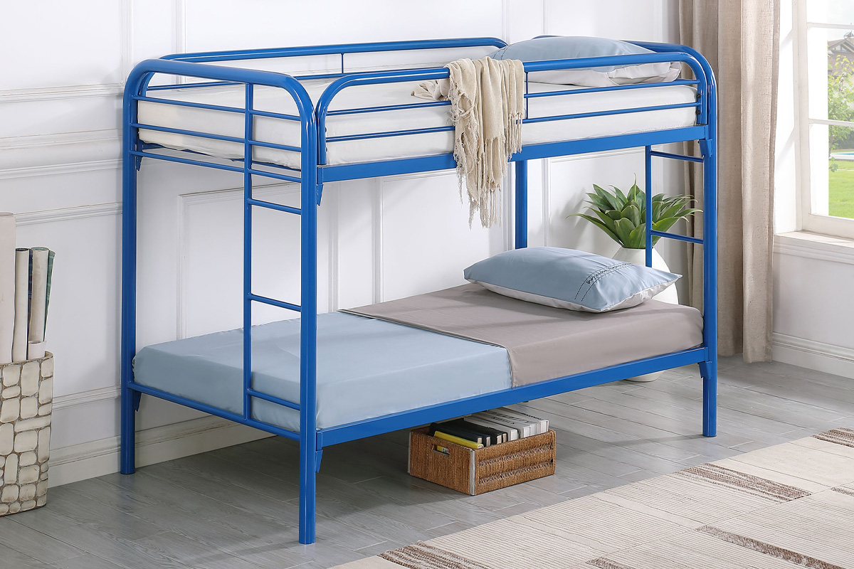 Morgan Twin Over Twin Bunk Bed Blue