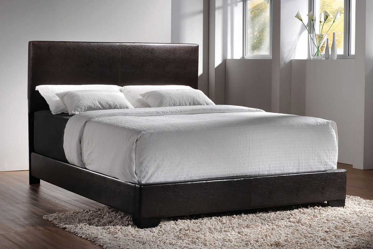 Conner Full Upholstered Panel Bed Dark Brown