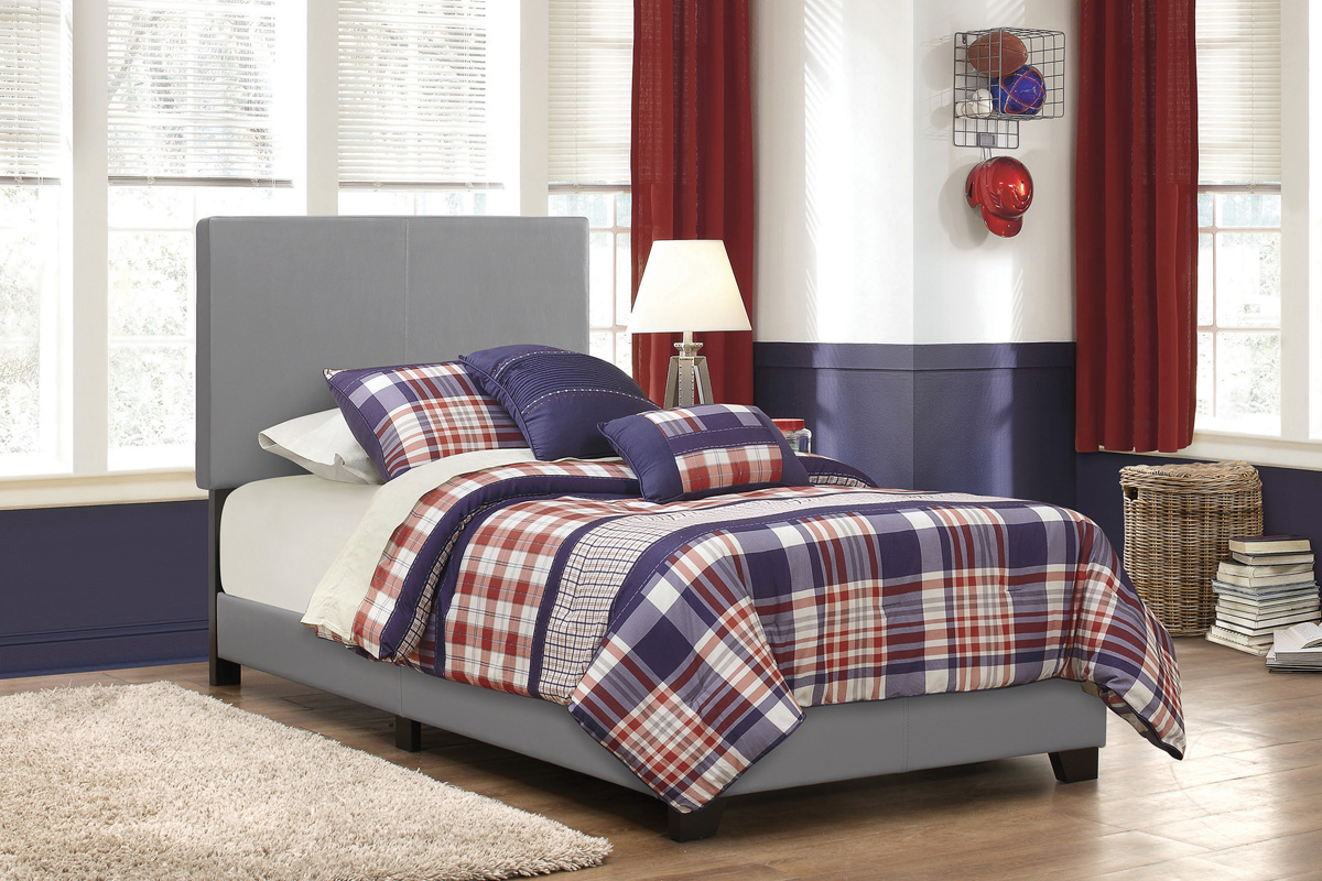 Dorian Upholstered Twin Bed Grey