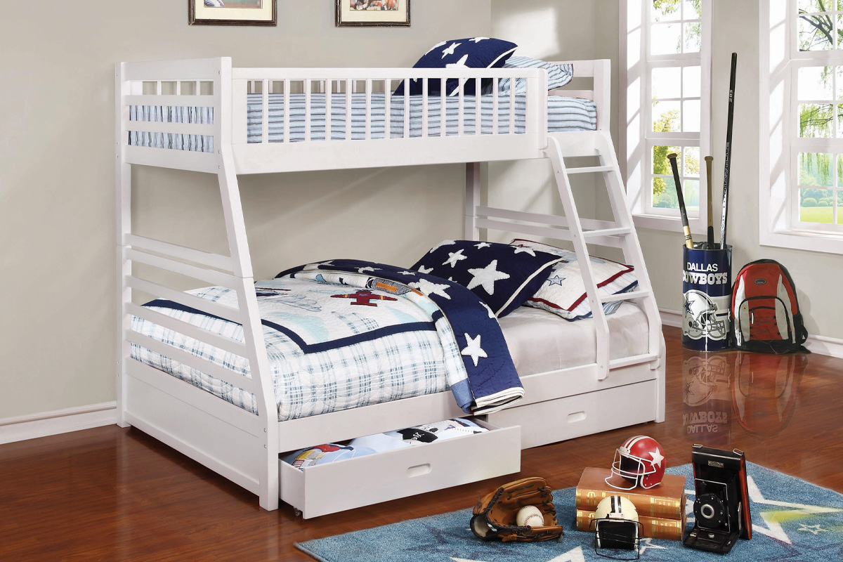 Ashton Twin Over Full 2-Drawer Bunk Bed White