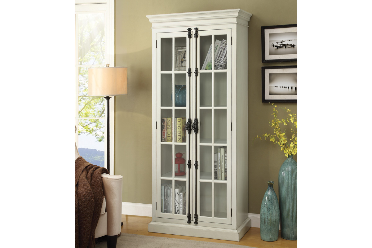 Toni 2-Door Tall Cabinet Antique White