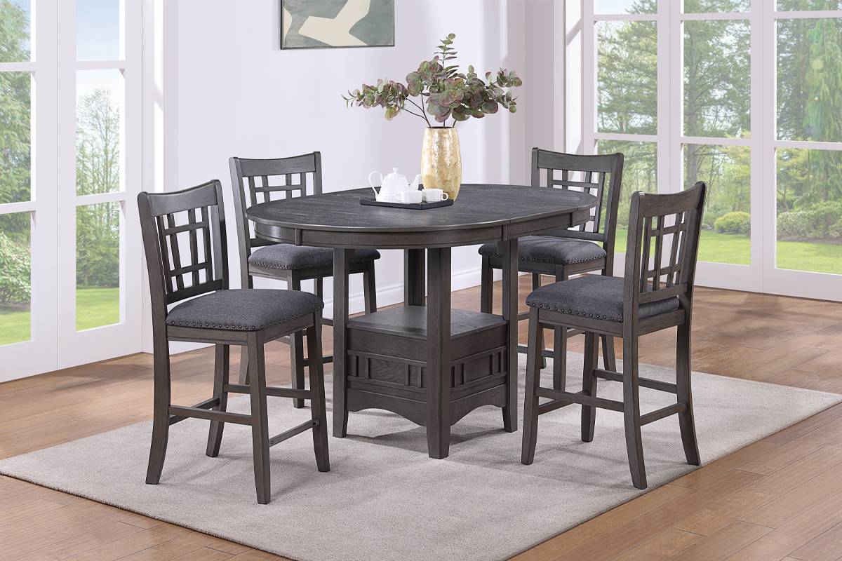 5-Pcs Counter Height Dining Grey