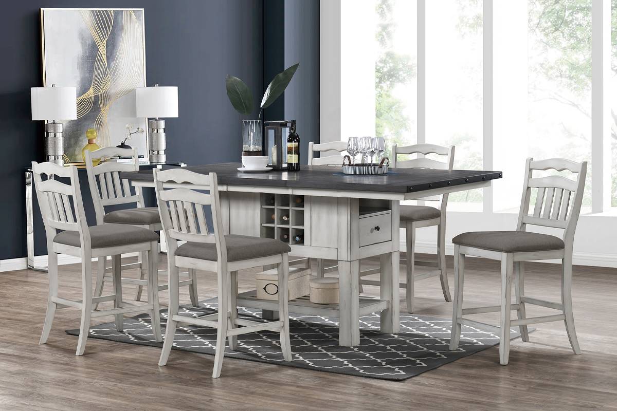 7-Pcs Counter Height Dining Set