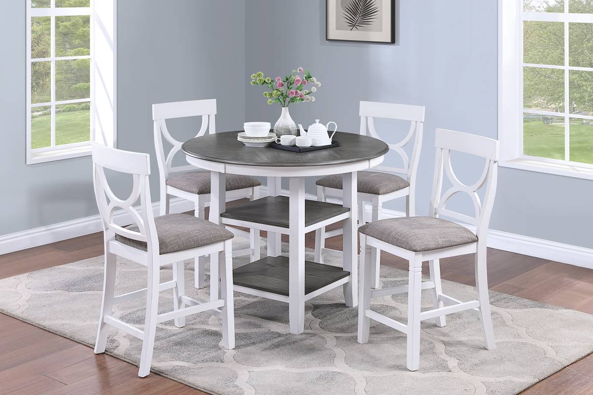 5-Pcs Counter Height Dining Set White