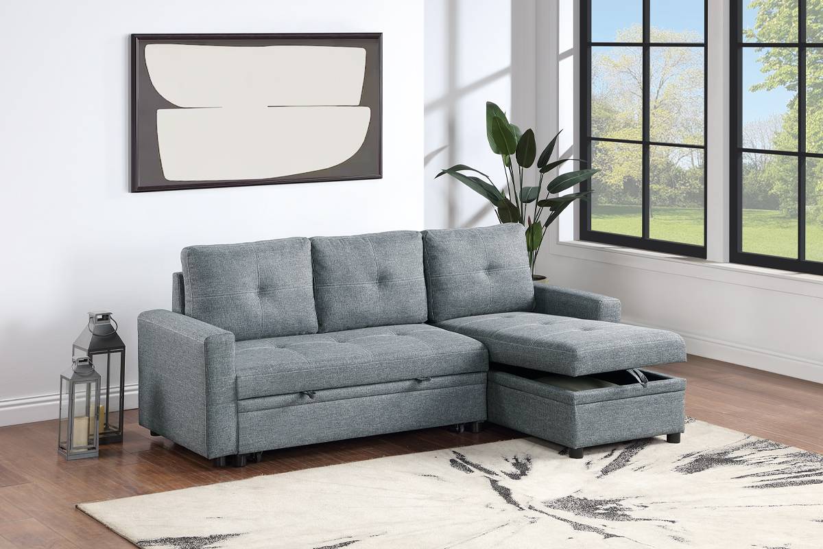 Convertible Sectional Black Grey