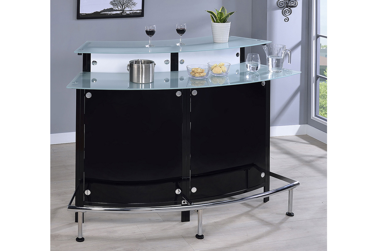 Keystone Glass Top Bar Unit Black