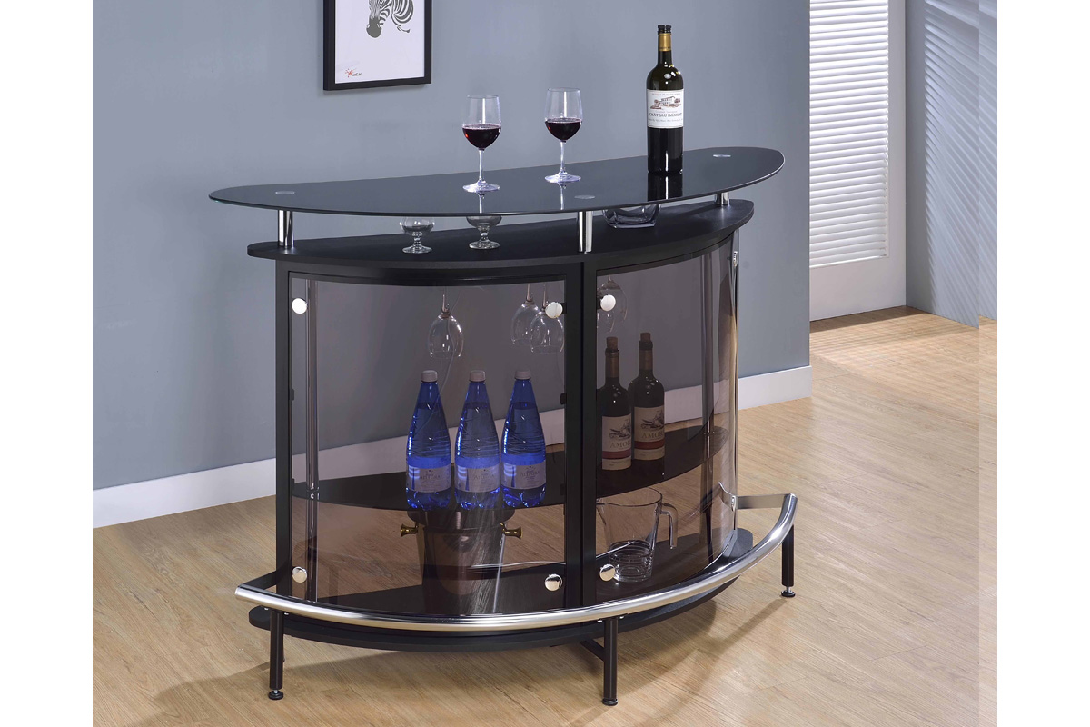 Amarillo 2-Tier Bar Unit Black And Chrome
